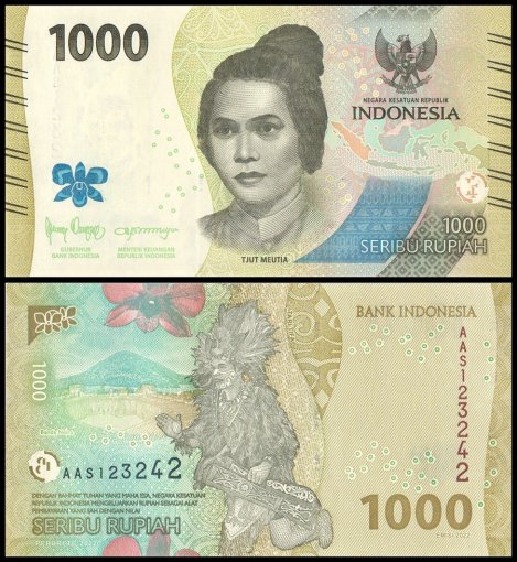 Indonesia 1,000 Rupiah Banknote, 2022, P-162a.1, UNC
