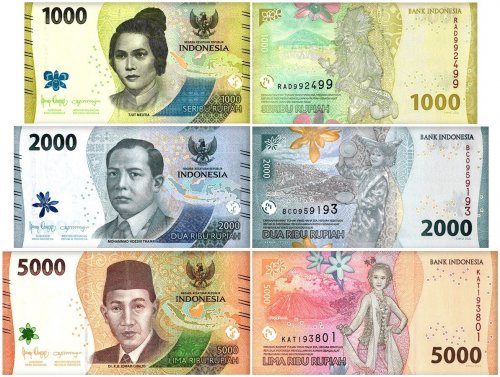 Indonesia 1,000-5,000 Rupiah 3 Pieces Banknote Set, 2022-2023, P-162-164, UNC