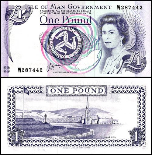 Isle of Man 1 Pound Banknote, 1991 ND, P-40b, UNC