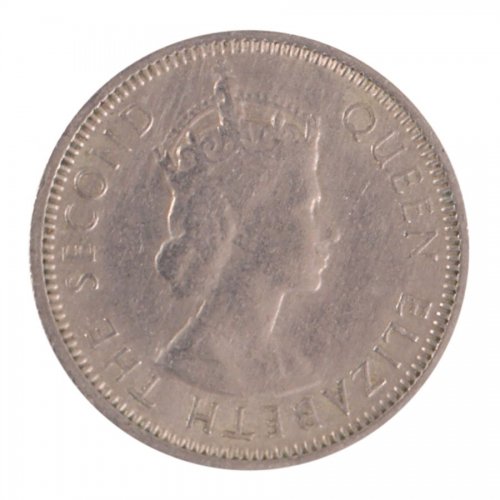 Fiji 6 Pence Coin, 1953, KM #19, XF-Extremely Fine, Queen Elizabeth II, Turtle