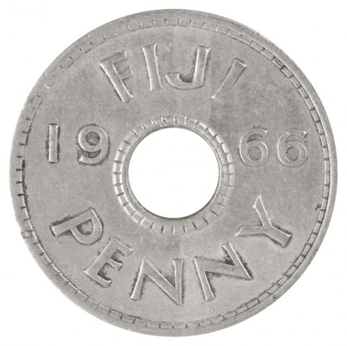 Fiji 1 Penny Coin, 1966, KM #21, VF-Very Fine, Queen Elizabeth II