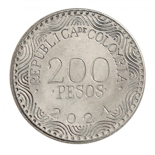 Colombia 200 Pesos Coin, 2021, KM #297, Mint, Scarlet Macaw
