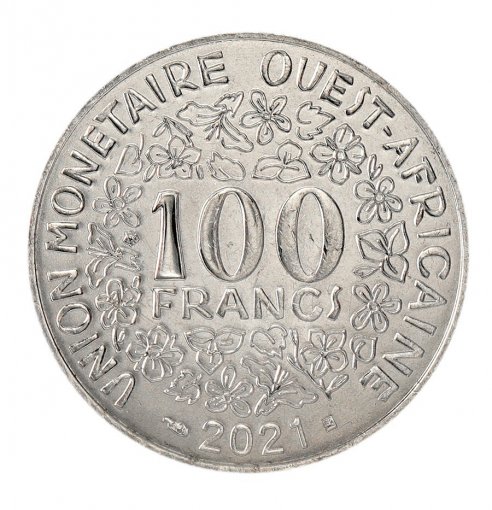 West African States 100 Francs Coin, 2021, KM #19, Mint, Emblem