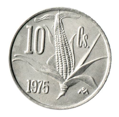 Mexico 10 Centavos Coin, 1974-1980, KM #434, VF-Very Fine, Corn