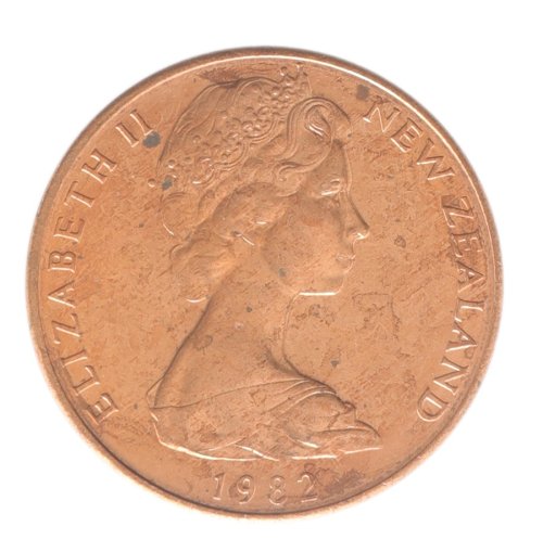 New Zealand 2 Cents Coin, 1967-1985, KM #32, XF-Extremely Fine