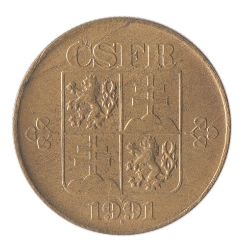 Czechoslovakia 1 Koruna Coin, 1991-1992, KM #151, Mint, CSFR State