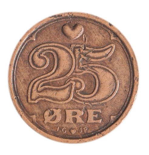 Denmark 25 Ore Coin, 1990-2008, KM #868, VF-Very Fine, Crown of