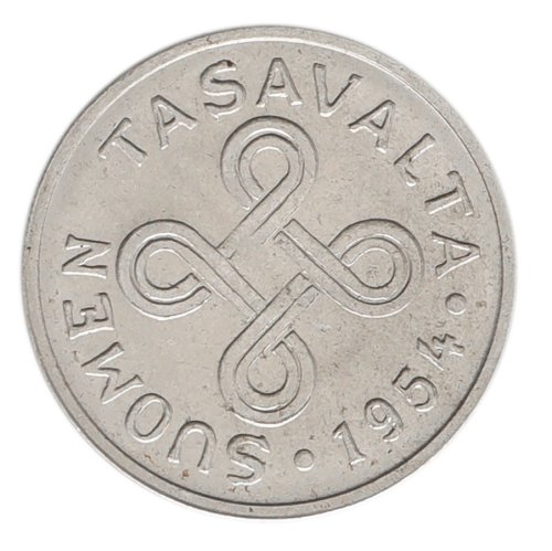 Finland 1 Markka Coin, 1953-1962, KM #36a, XF-Extremely Fine, Four