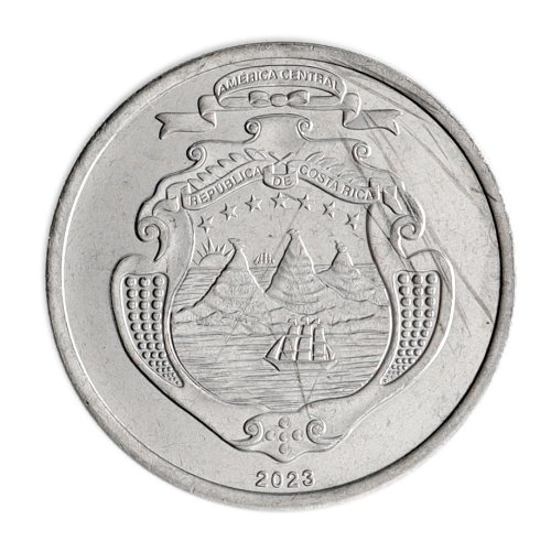 Costa Rica 10 Colones Coin, 2023, N #463762, Mint, Coat of Arms