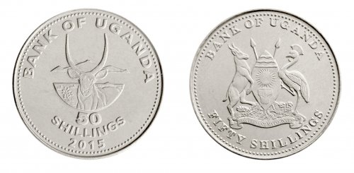 Uganda 50 - 500 Shillings 4 Pieces Coin Set, 2015-2019, KM # 66-69, Mint