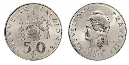 New Caledonia 1-100 Francs 7 Pieces Coin Set, 2013, KM #10-16, Mint