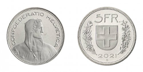 Switzerland 1 Rappen - 5 Francs, 8 Pieces Coin Set, 1879-2024, KM