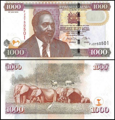 Kenya 1,000 Shillings Banknote, 2010, P-51e, UN