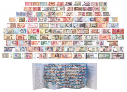 100 Pieces of Different World Mixed Foreign Banknote Set, Currency, UNC, Vol. 1