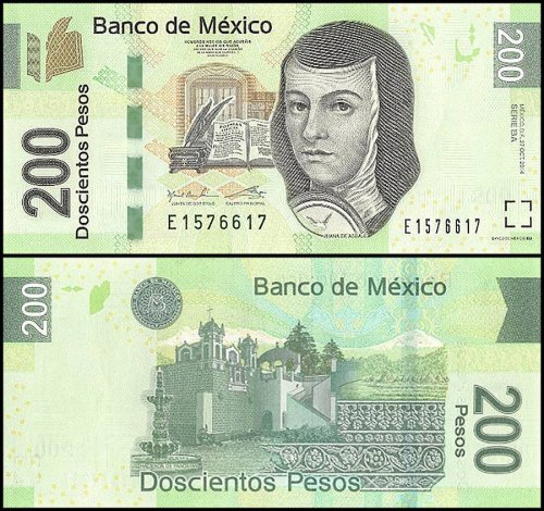 Mexico 200 Pesos Banknote, 2014, P-125, UNC, Series BA