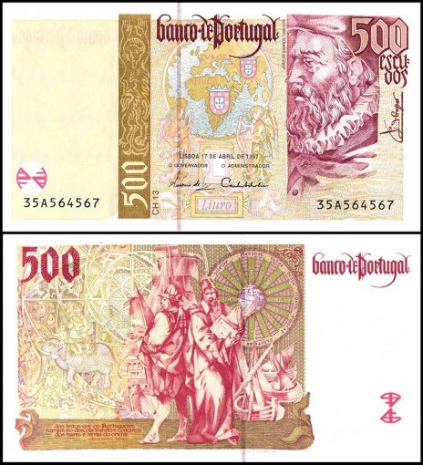Portugal 500 Escudos Banknote, 1997, P-187a.6, UNC