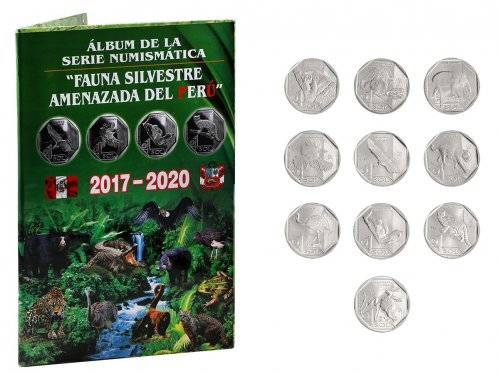 Peru 1 Sol 10 Pieces Coin Set, 2017-2020, KM #403-419, Mint, Commemorative