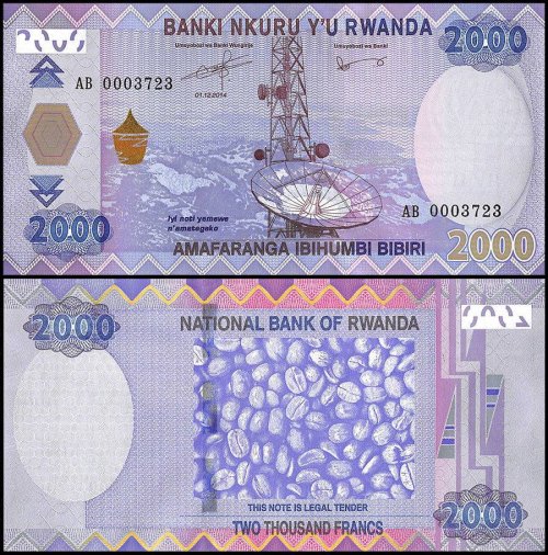 Rwanda 2,000 Francs Banknote, 2014, P-40, UNC