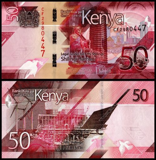 Kenya 50-200 Shillings 3 Pieces Banknote Set, 2019, P-52-54, UNC