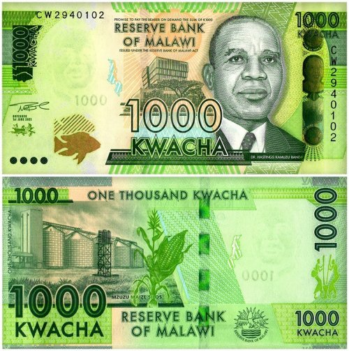 Malawi 20-2,000 Kwacha 7 Pieces Banknote Set, 2016-2022, P-63-70, UNC