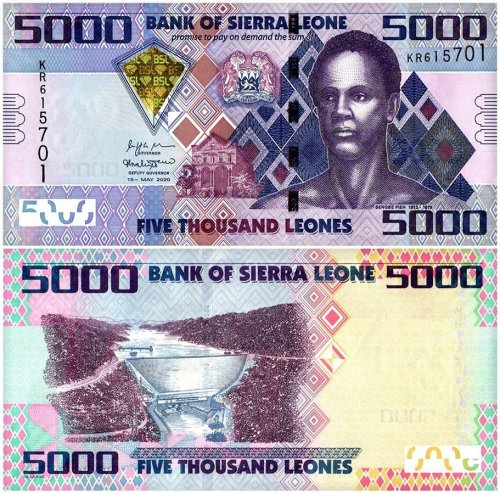 Sierra Leone 1,000-10,000 Leones 4 Pieces Banknote Set, 2013-2021, P-30-33, UNC