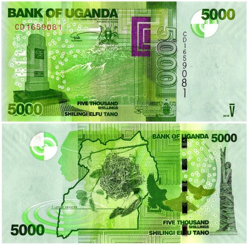 Uganda 1,000-50,000 Shillings 6 Pieces Banknote Set, 2019-2021, P-49-54, UNC