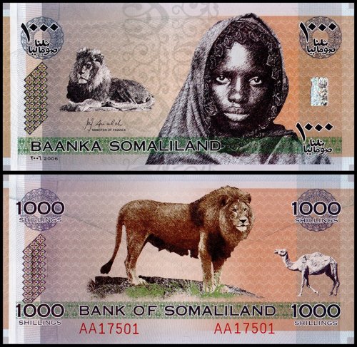 Somaliland 1,000 Shillings Banknote, 2006, P-CS1, UNC
