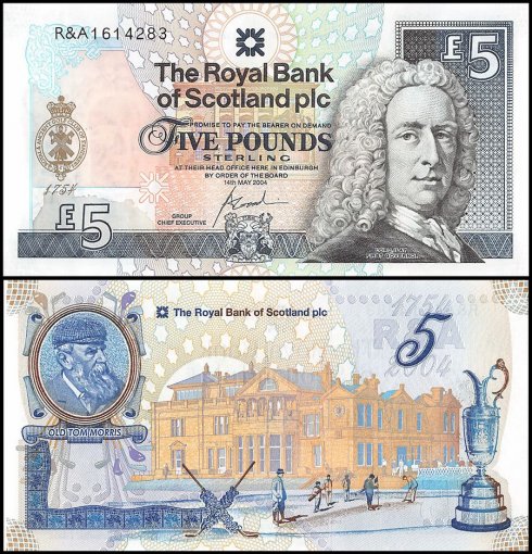 Scotland 5 Pounds Banknote, 2004, P-363, UNC