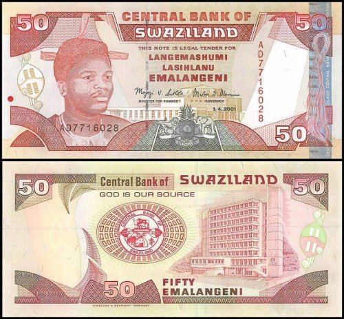 Swaziland 50 Emalangeni Banknote, 2001, P-31a, UNC