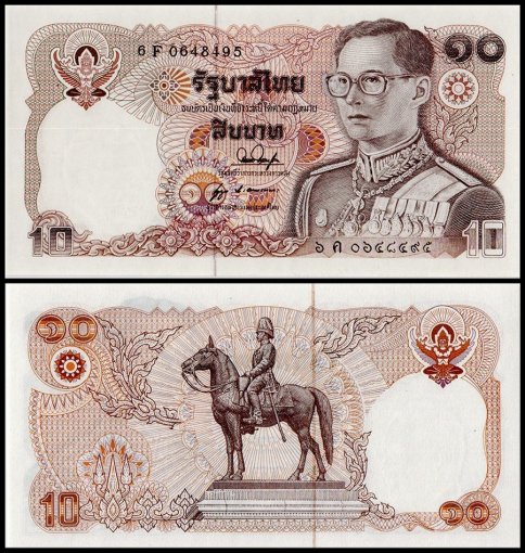 Thailand 10 Baht Banknote, 1980 ND, P-87a.2, UNC