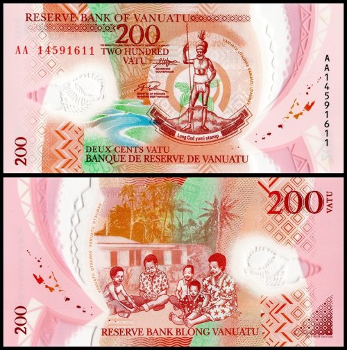 Vanuatu 200 Vatu Banknote, 2014, P-12a.2, UNC, Polymer
