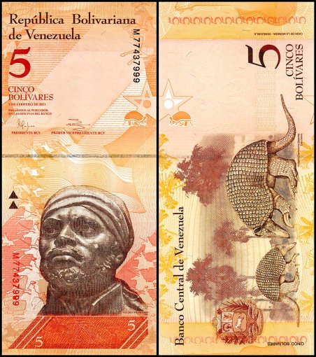 Venezuela 5 Bolivar Fuerte Banknote, 2011, P-89d.2, UNC