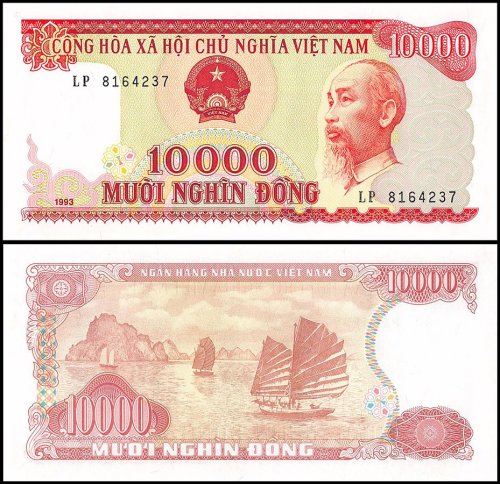 Vietnam 10,000 Dong Banknote, 1993, P-115, UNC