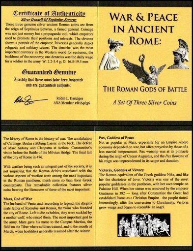 War & Peace in Ancient Rome: Roman Gods of Battle Box, w/ COA