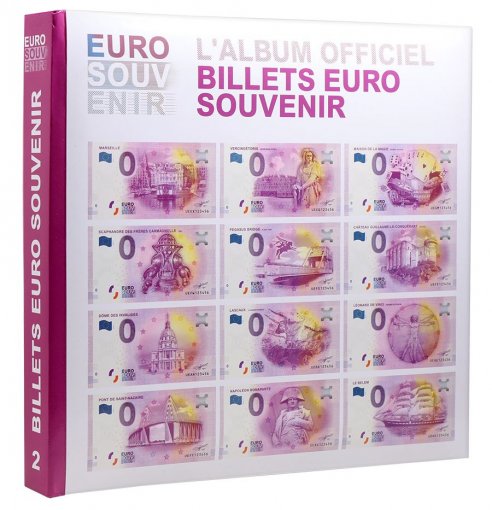Zero 0 Euro Europe 2016 Album, 104 Banknotes Pockets, No Specimen Included, UNC - Accessories
