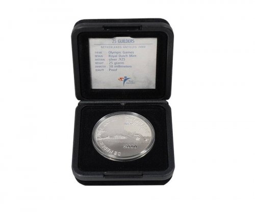 Netherlands Antilles 25 Gulden, 25 g Silver Coin, 2000,Mint,XXVII Summer Olympic