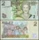 Fiji 2 Dollars Banknote, 2007, P-109a, UNC, Queen Elizabeth II, Sig. Savenaca Naube