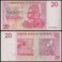 Zimbabwe 20 Dollars Banknote, 2007, P-68, Used