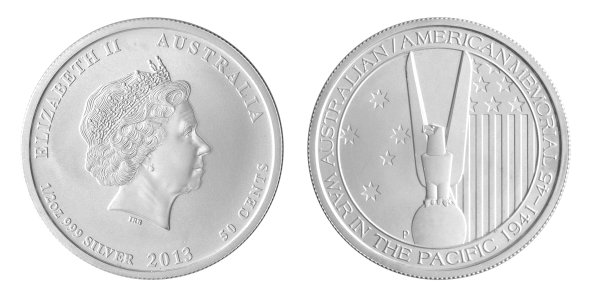 1/2 oz 2013 War in the Pacific US/AU Memorial Silver Coin - Perth Mint