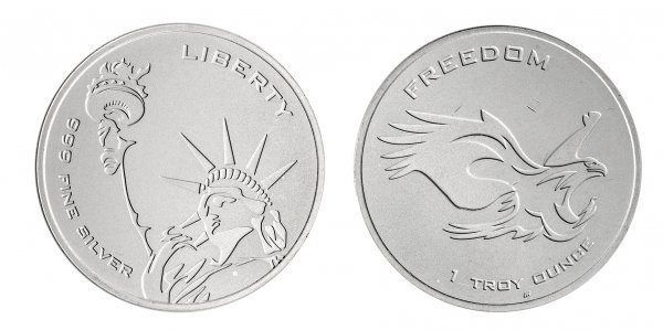 1 oz Silver Round Asahi Refining Liberty Freedom, BU