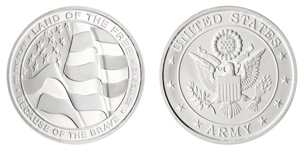 1 oz US Army Because of the Brave Silver Round - Silvertowne Mint