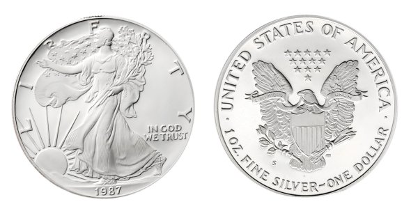 1オンス 1987 American EagleSilver ProofCoin 1 oz 1987 American Eagle Silver Proof Coin (In Box w/ COA