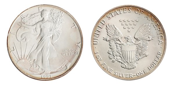 1 oz 1991 American Eagle Varied Toning Silver Coin - United States