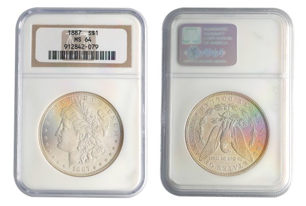 M20年（1887）1円銀貨NGC鑑定 AU DETAILS（CLEANED） 1887 Japan