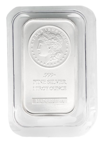 1 oz .999 Silver Bar, Morgan Design