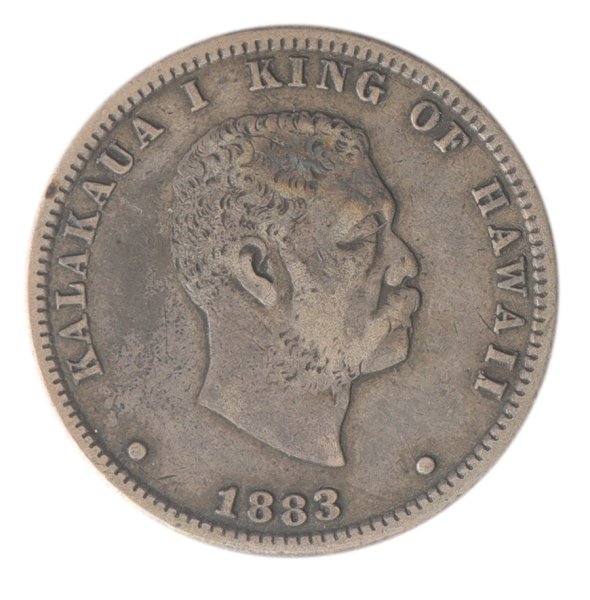 1/4 Dollar 1883 VF-Very Fine .900 Silver Coin Kingdom of Hawaii