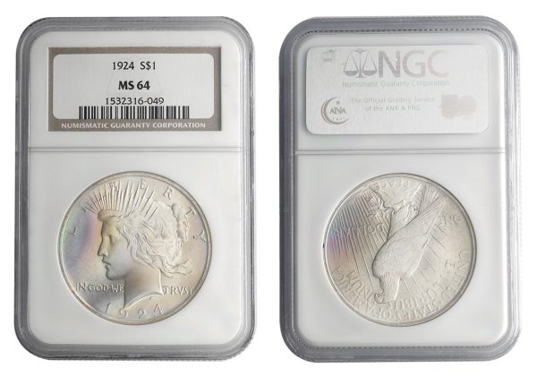 1 Liberty Dollar 1921-1964 NGC MS-64 .900 Silver Coin - United