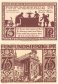 Paderborn 25 Pfennig - 2 Mark 5 Pieces Notgeld Set, 1921, Mehl #1043.5, UNC