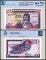 Gibraltar 50 Pounds Banknote, 1986, P-24, UNC, TAP 60-70 Authenticated