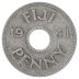 Fiji 1 Penny Coin, 1941, KM #7, F-Fine, King George VI